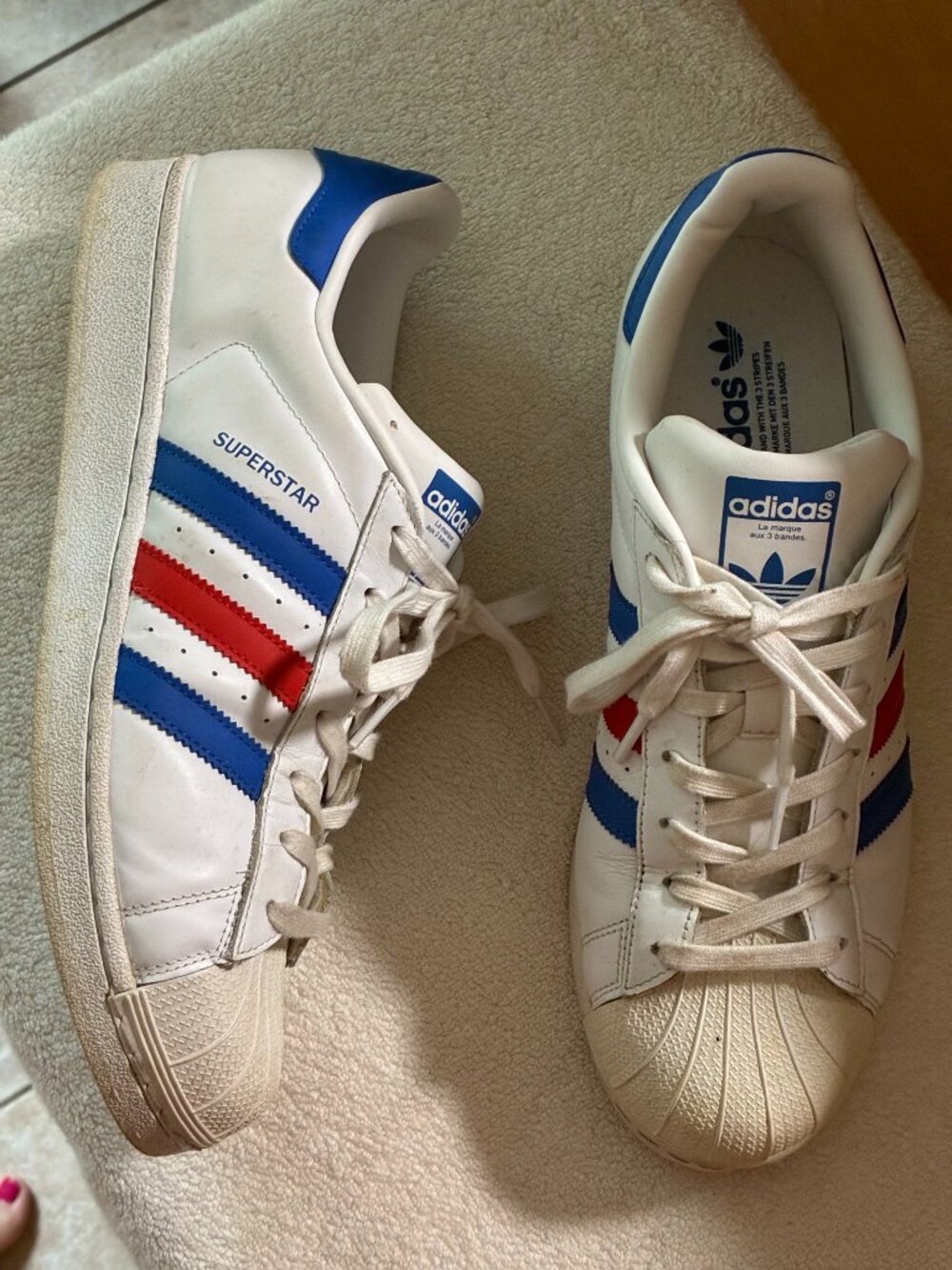 Adidas Superstar - Men's - Red & Blue stripe